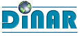 The DinarSoft logo before November 2006: DiNAR in blue, with a small green globe as the dot of the i.