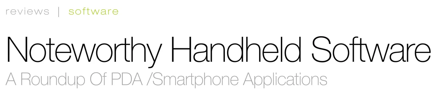 Noteworthy Handheld Software