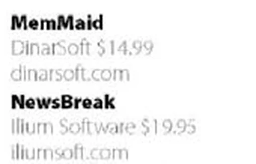 Utilities: MemMaid, DinarSoft, $14.99, dinarsoft.com